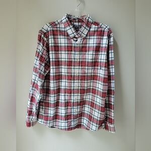 Eddie Bauer Flannel Multi Plaid Button Down Mens Shirt‎ Sz Large Fall Holidays